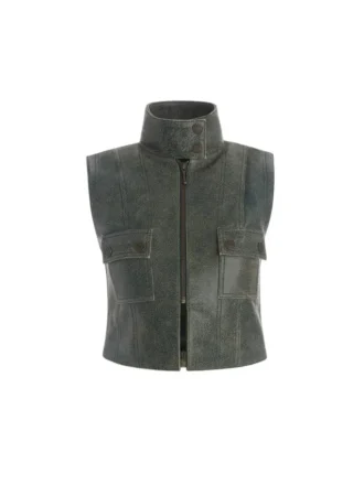 Crackled Leather Top