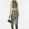 Crackled Leather Top