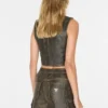 Crackled Leather Top