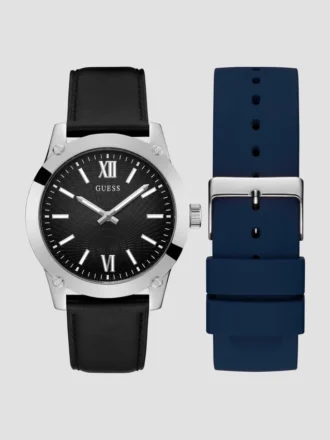 Crescent Silver-Tone Silicon Analog Watch
