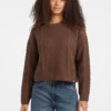 Crewneck Wool-Blend Cable-Knit Sweater