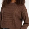 Crewneck Wool-Blend Cable-Knit Sweater