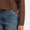 Crewneck Wool-Blend Cable-Knit Sweater