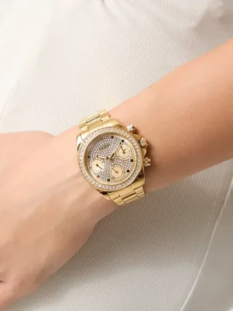Crystal Stainless Steel Multi-Function Watch