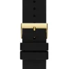 Cut-Through Gold-Tone and Black Silicone Multifunction Watch