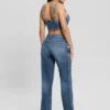 Daisy Rhinestone Pocket Jeans