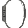 Dark Silver-Tone and Green Analog Watch