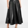 Delores Faux-Leather Circle Skirt