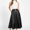 Delores Faux-Leather Circle Skirt