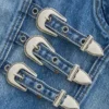 Denim Buckle Bustier