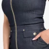 Denim Detachable Strapless Zip Jumpsuit