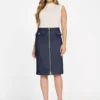Denim Midi Pencil Skirt
