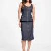 Denim Midi Pencil Skirt