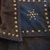 Denim Velvet Zip-Up Jacket