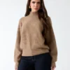 Denise Mock-Neck Ribbed Sweater
