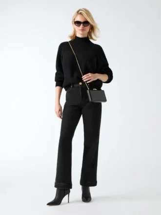 Denise Mock-Neck Ribbed Sweater