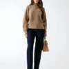 Denise Mock-Neck Ribbed Sweater