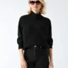 Denise Mock-Neck Ribbed Sweater