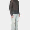 Distressed Denim Flare Pant