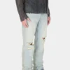 Distressed Denim Flare Pant