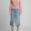 Distressed Denim Skirt