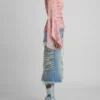 Distressed Denim Skirt