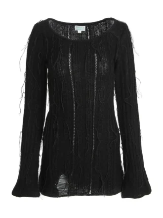 Distressed Wool-Blend Dress