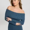 Eco Amber Off-The-Shoulder  Cable Dress