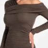 Eco Astrid Off-Shoulder Draped Dress