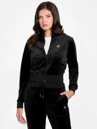 Eco Couture Full-Zip Velvet Sweatshirt