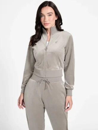 Eco Couture Full-Zip Velvet Sweatshirt