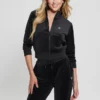 Eco Couture Full-Zip Velvet Sweatshirt