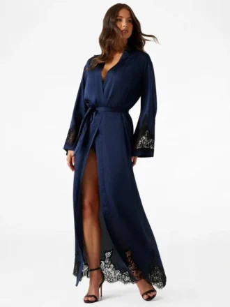 Eco Daphne Long Satin Kimono