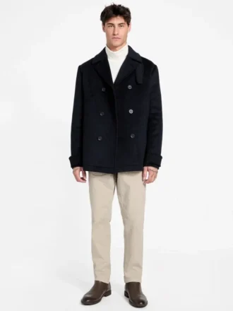 Eco Double-Breasted Wool-Blend Peacoat