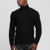 Eco Ezra Turtleneck Cable-Knit Sweater