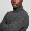 Eco Ezra Turtleneck Cable-Knit Sweater