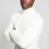 Eco Ezra Turtleneck Cable-Knit Sweater