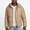 Eco Faux-Leather Puffer Jacket