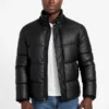 Eco Faux-Leather Puffer Jacket