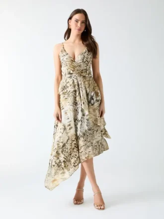 Eco Giselle Printed Asymmetrical Dress