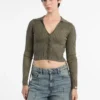 Eco Guess Originals Shirred Tie Cardigan