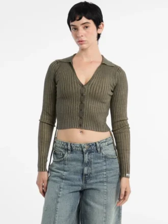 Eco Guess Originals Shirred Tie Cardigan
