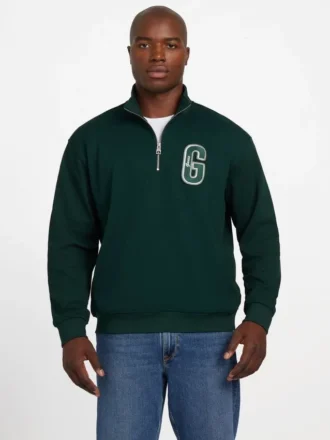 Eco Harris Twill Zip Mock Neck Sweater