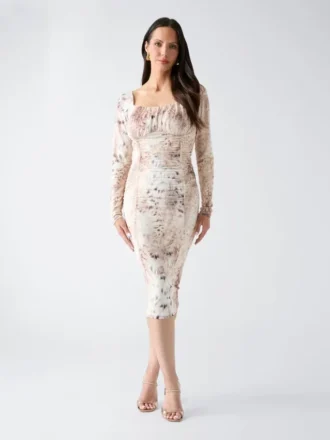 Eco Holly Printed Mesh Dress