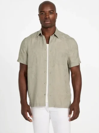 Eco Jacquard Foliage Pocket Shirt