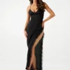 Eco Lea Lace-Trim Maxi Chemise