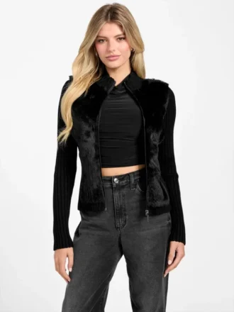 Eco Mila Faux-Fur Zipped Cardigan