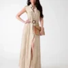 Eco Mindy Embroidered Maxi Shirt Dress