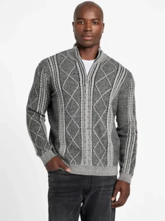 Eco Noel Zip Cable-Knit Sweater