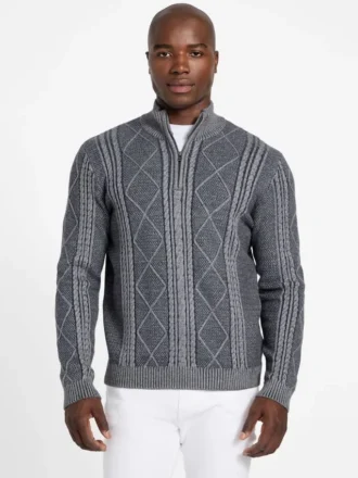 Eco Noel Zip Cable-Knit Sweater